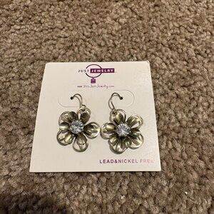 JustJewelry Simply Irresistible -Tone Flower Drop Earrings